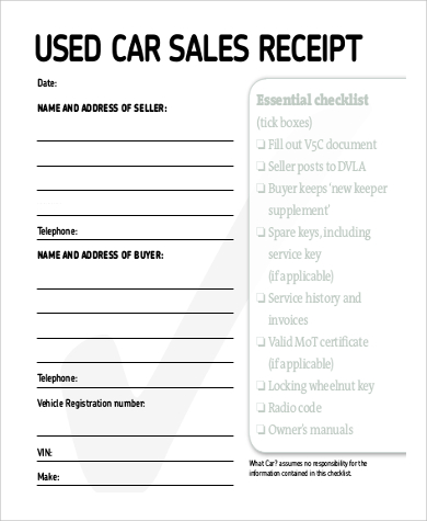 used car sales receipt template albanordcom