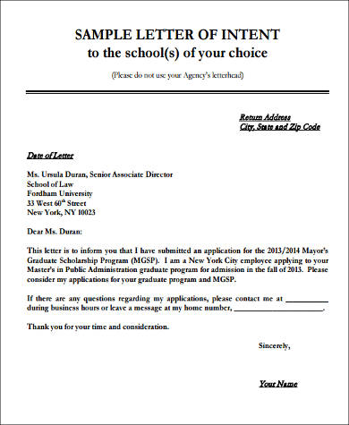 FREE 13+ Letter of Intent Samples in PDF | MS Word