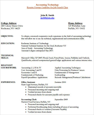 technical skills for accounting resume