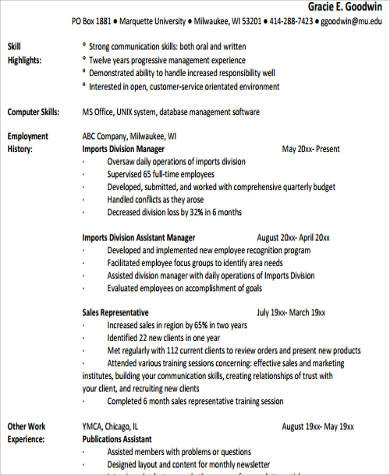 FREE 10+ Sample Technical Skills Resume Templates in MS Word | PDF