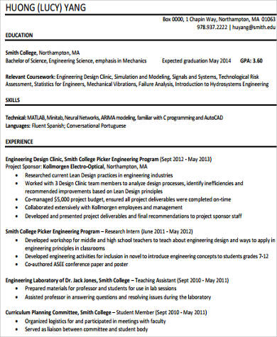 technical skills examples for students resume