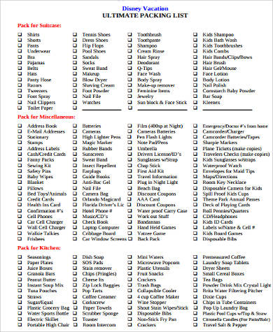free 8 vacation packing checklist samples in ms word pdf google