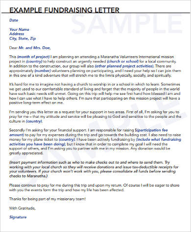 Free 9 Sample Fundraising Letter Templates In Ms Word Pdf