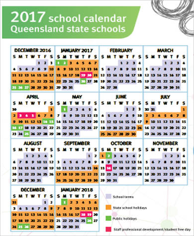 sample school calendar 2017