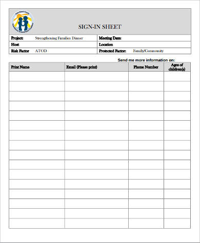 meeting sign in sheet example