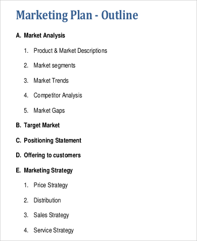 printable marketing plan outline