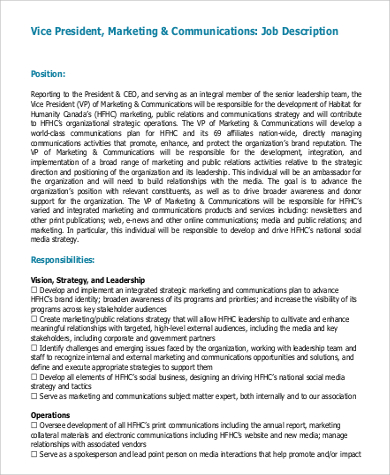 Vice President Of Finance And Administration Job Description / FREE 9+ Chief Financial Officer Job Description Samples in ... / Shrm also offers a premium job description manager that lets employers create, maintain and organize job.