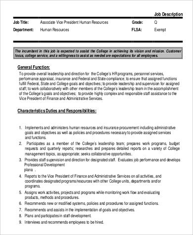 vice president research job description