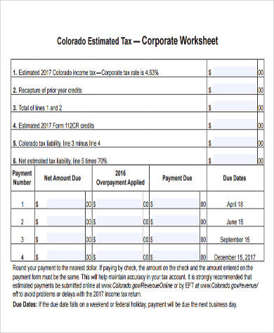 Sample Estimated Tax Form - 8+ Examples in Word, PDF