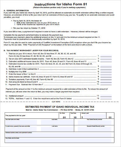 estimated tax return form example