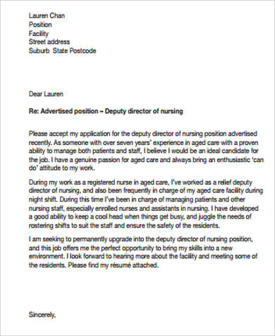 nurse cover letter sample