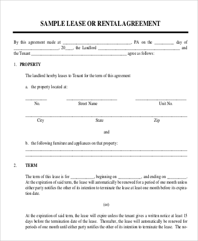 generic blank lease agreement