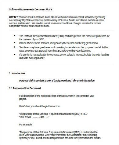 Software Requirements Document Template Interesting Requirements ...