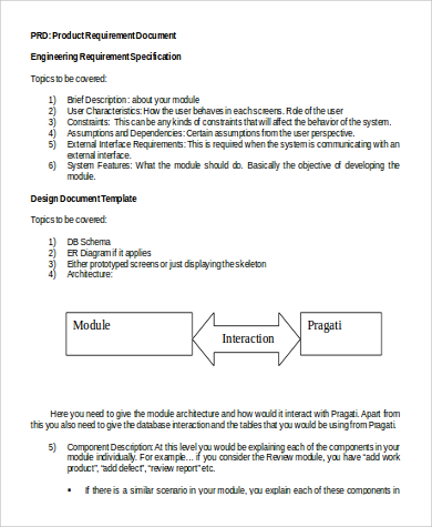 product requirements document sample