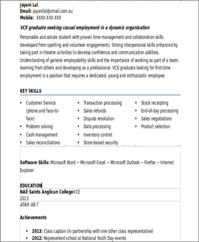 Free 7 Sample Resume With No Work Experience In Ms Word Pdf