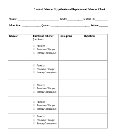 printable student behavior chart