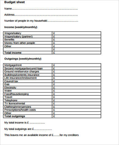 FREE 10+ Sample Family Budget Worksheet Templates in MS ...