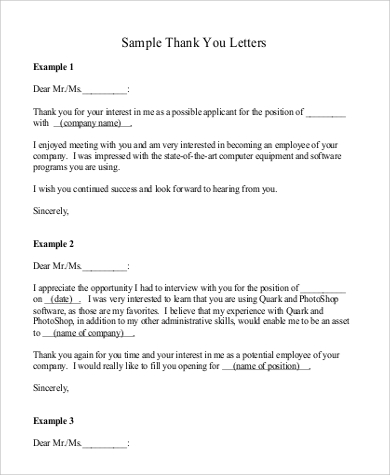 FREE 9+ Sample Formal Thank You Letter Templates in MS Word | PDF