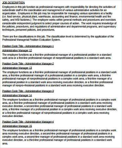 healthcare administration manager job description