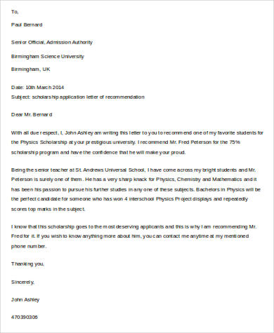 Sample Letter Of Recommendation For Student Internship from images.sampletemplates.com