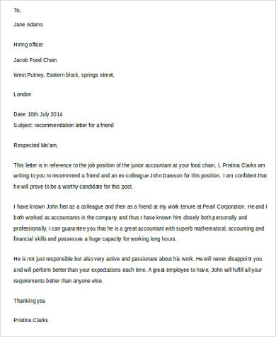 Accountants Reference Letter For Renting