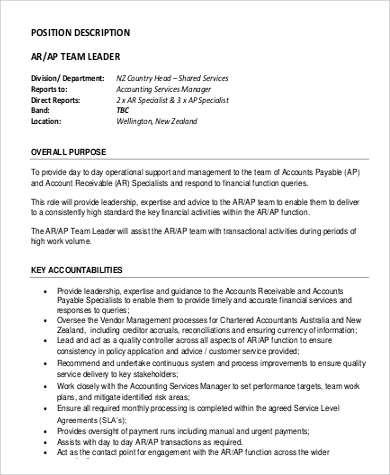 Free 11+ Team Leader Job Description Samples In Pdf | Ms Word