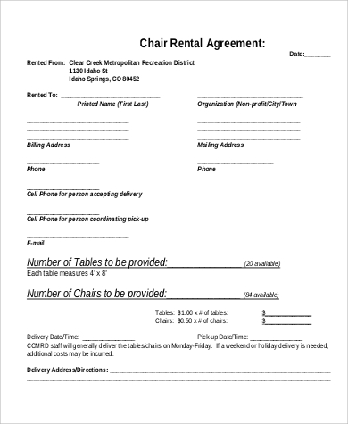 rent to own chair agreement