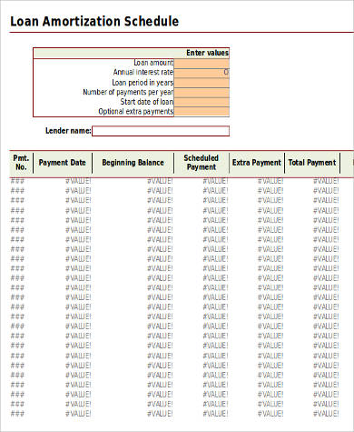 loan amortization schedule mortgage excel