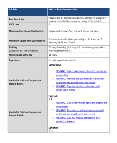 medical sales rep job description to download