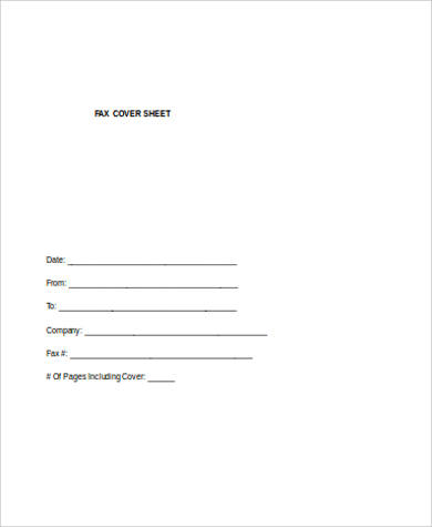 blank fax cover sheet in word