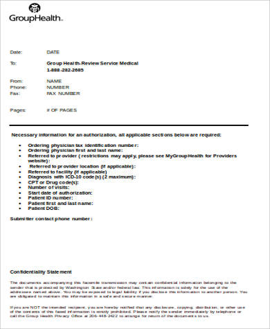 medical fax cover sheet in word
