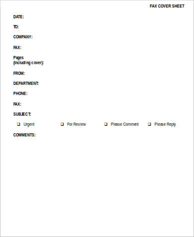 basic fax cover sheet in word2