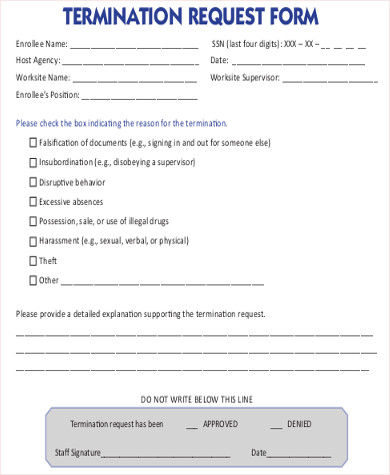 pdf form contract job 8 Form Termination  Examples Sample  Employee in Word,  PDF