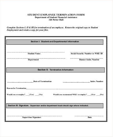 student employee termination form1