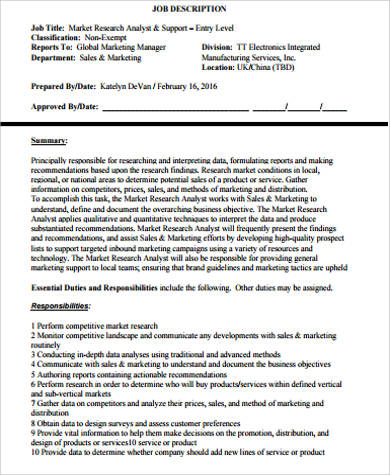 research analyst job description example