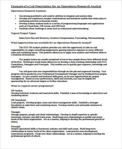 industry research analyst job description