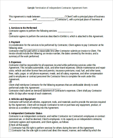 FREE 10+ Sample Independent Contractor Agreement Forms in MS Word | PDF ...