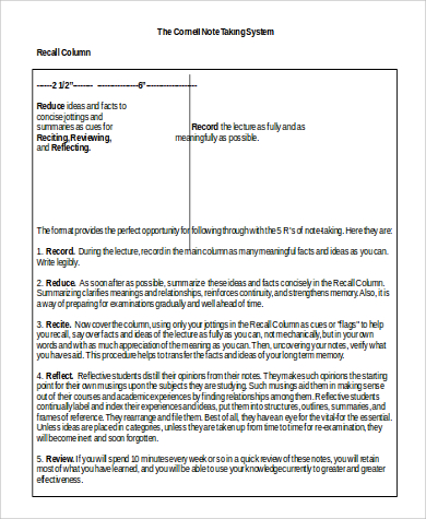 cornell note taking system