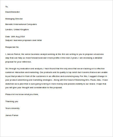 business proposal cover letter