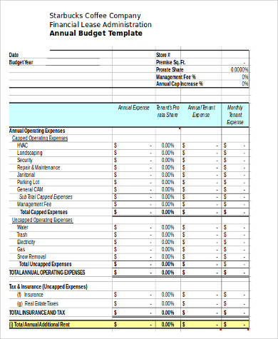 annual budget worksheet excel