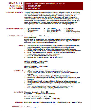 account manager resume