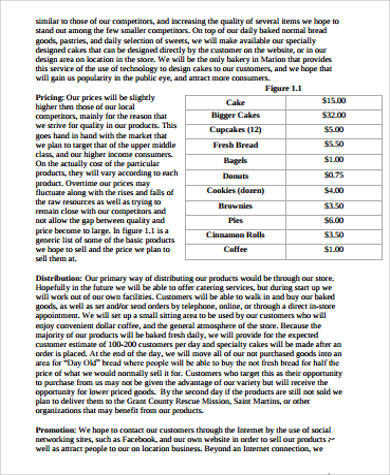 business plan bakery sample