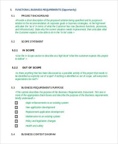 Functional requirements document