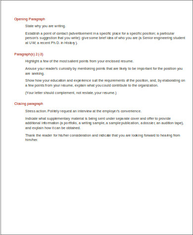 FREE 4+ Cover Letter Structure Samples in MS Word | PDF