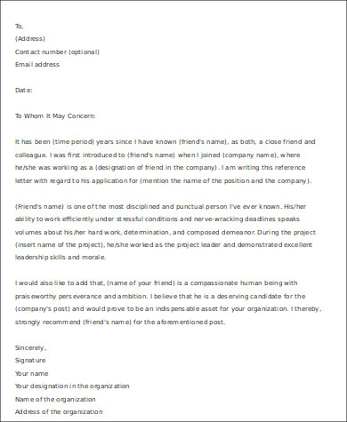 When To Submit A Letter Of Recommendation For Employment from images.sampletemplates.com