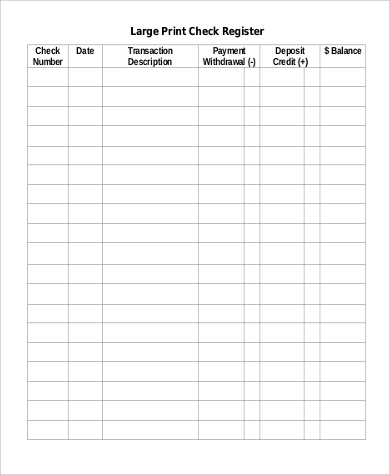 sample check register in pdf
