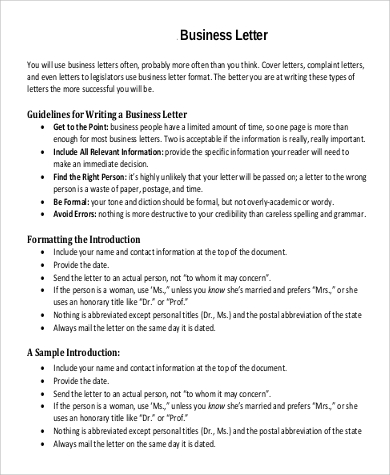 FREE 9+ Sample Formal Business Letter Templates in MS Word | PDF