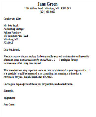 formal apology letter sample