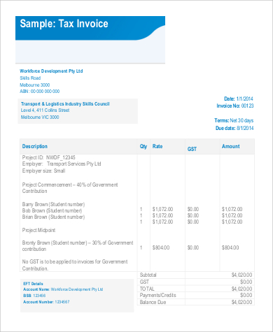 free 9 generic invoice samples in ms word pdf