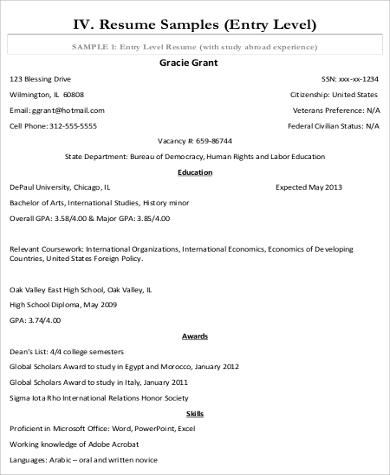 federal resume template microsoft word download